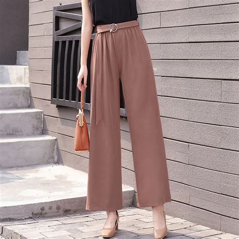 2018 Spring Summer Solid Casual Loose Pants Women Linen Pleated