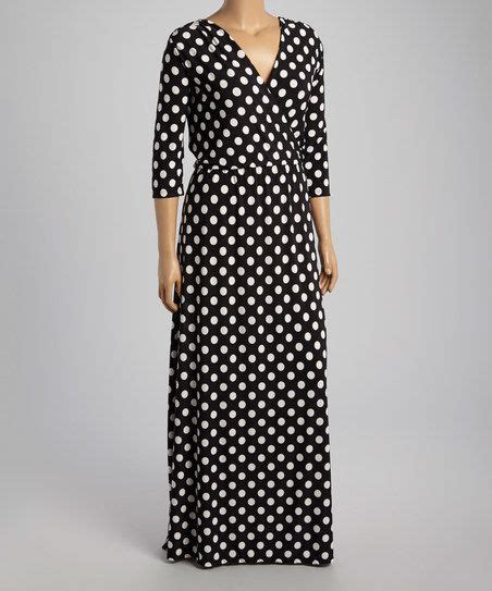 Black And White Polka Dot Surplice Maxi Dress Plus Maxi Dress Dress Dress Deals