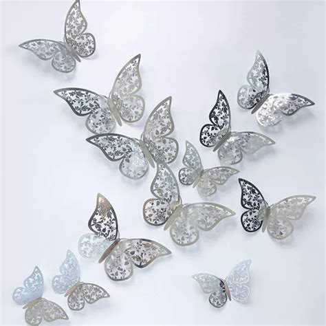 Mariposas Decorativas 3d Pack 12 Unid Color A Elección Cuotas Sin