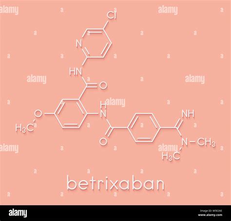 Betrixaban Anticoagulant Drug Molecule Skeletal Formula Stock Photo