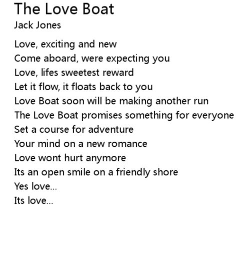 The Love Boat Lyrics - Follow Lyrics