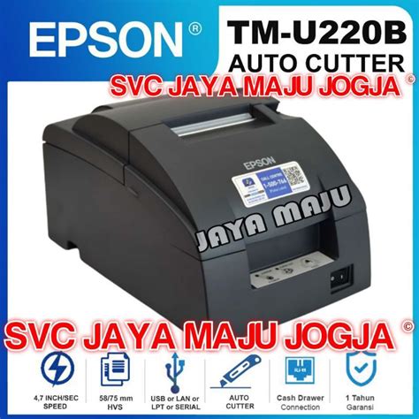 Jual EPSON TM U220 B AUTO CUTTER USB LAN LPT PARALLEL SERIAL