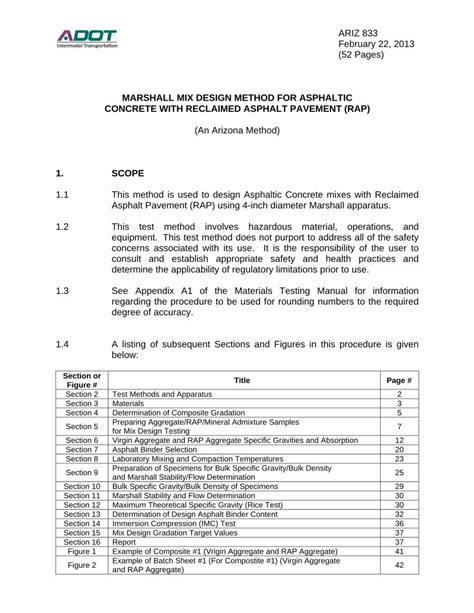 Pdf Marshall Mix Design Method For Asphaltic Apps Azdot Gov Files