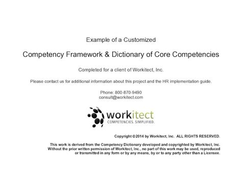 Pdf Competency Framework Dictionary Of Core Competencies