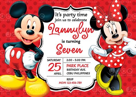 Minnie Mouse Bday Invitations