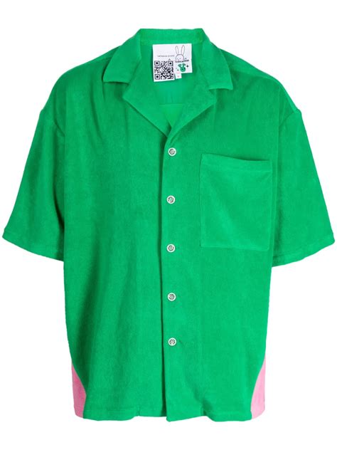 Natasha Zinko Terry Bunny Cotton Shirt Green Farfetch Uk