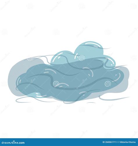 Cartoon Hand Drawn Cloud and Fog. Vector Illustration of Overcast ...