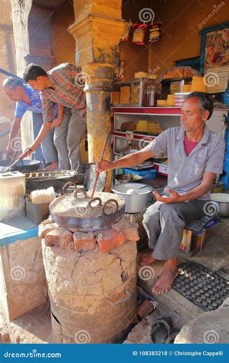 Nawalgarh Rajasthan India December 26 2017 Food Stalls With Men