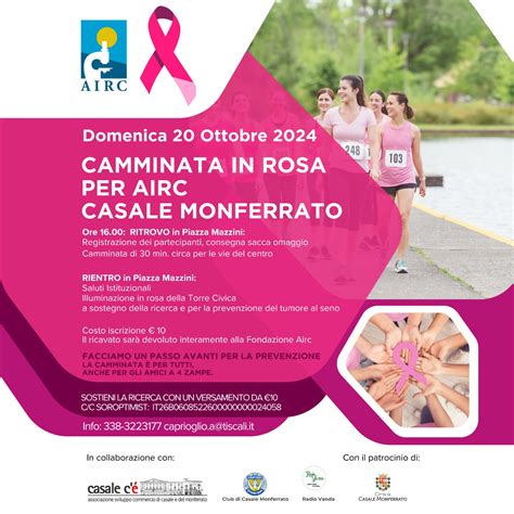 Domenica Ottobre A Casale La Camminata In Rosa Per La Ricerca E La