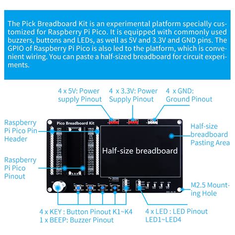 Buy Geeekpi Basic Starter Kit For Raspberry Pi Pico Pico W Breadboard