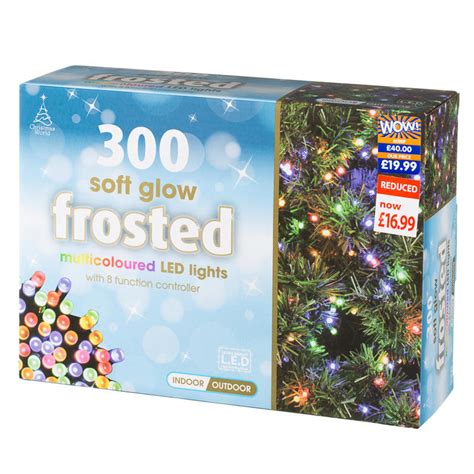 300 Soft Glow Frosted Christmas Lights Multi