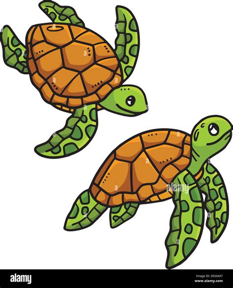 Bebé Tortuga De Dibujos Animados De Colores Clipart Ilustración Imagen Vector De Stock Alamy