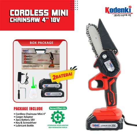 Jual Mesin Chain Saw Gergaji Mini Potong Kayu Cordless Baterai