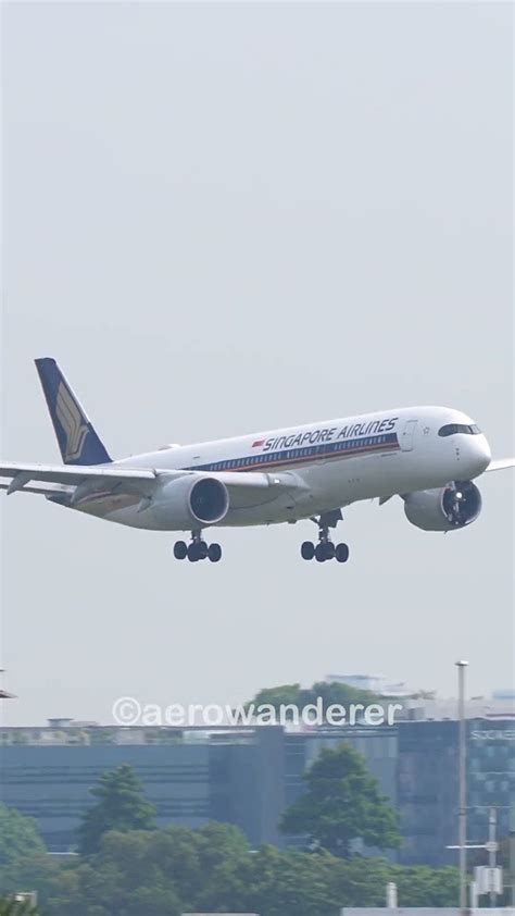 Singapore Airlines A350 900 Landing At Singapore Changi Airport Shorts