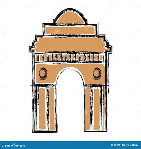 India Gate Sketch Stock Vector Illustration Of Clipart 190701423