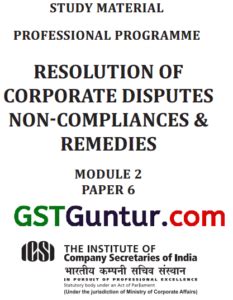 Cs Professional Resolution Of Corporate Disputes Non Compliances And