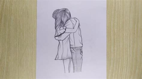 How To Draw A Boy And Girl Hugging Pencil Sketch Drawing For