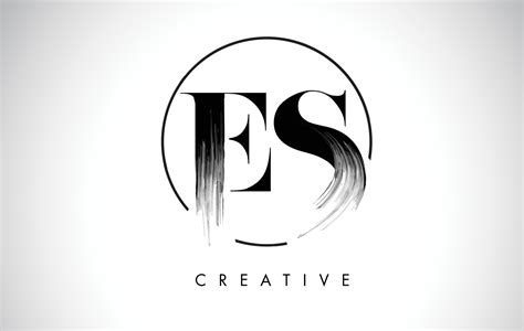 ES Brush Stroke Letter Logo Design. Black Paint Logo Leters Icon ...