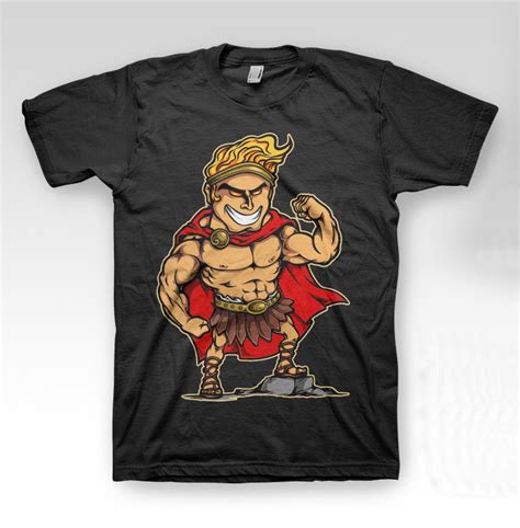 Hercules T Shirt With Logo And All Over Printed Picture T Shirts With