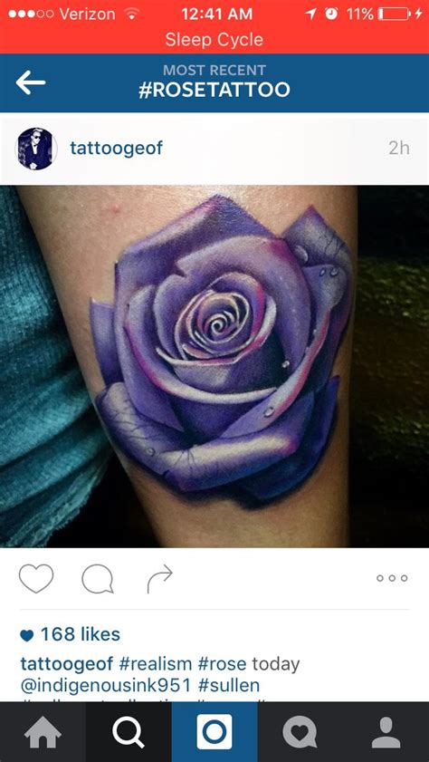 Realistic Purple Rose Rose Tattoos Purple Flower Tattoos Purple