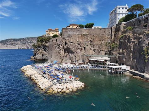 Aerial View Of Spiaggia La Marinella Holiday Resort Beach Sorrento