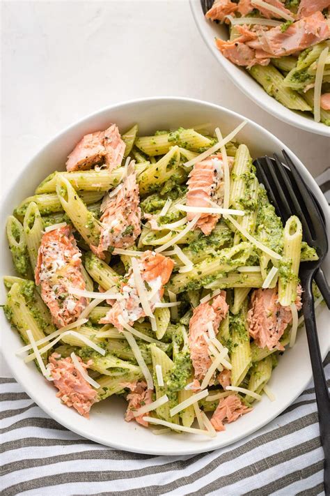 Salmon Pesto Pasta In 25 Minutes Nourish And Fete