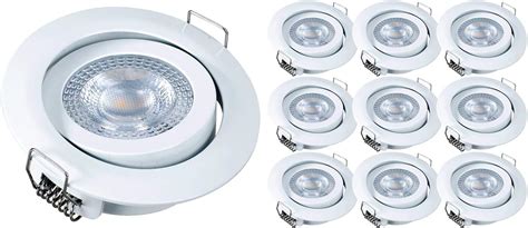 X Foco Led Empotrable Luz De Techo Greenandco Blanco Irc W W