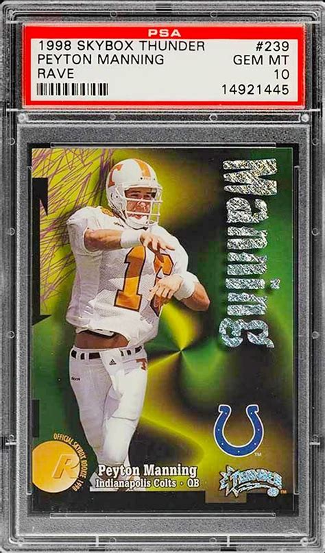 Skybox Thunder Peyton Manning Rave Rookie Card Graded Psa