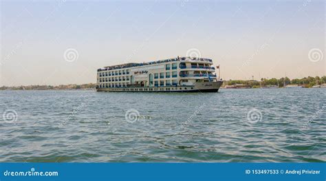 Floating Hotel On Nile River The Tourist Boat Cruises Between Luxor