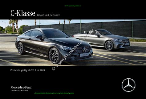 2019 06 Preisliste Mercedes Benz C Klasse Coupe C Klasse Cabriolet Pdf