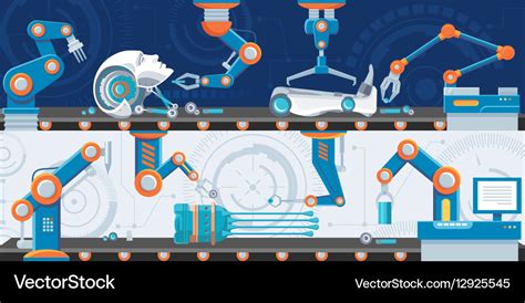 Industrial Automation Horizontal Banners Vector Image