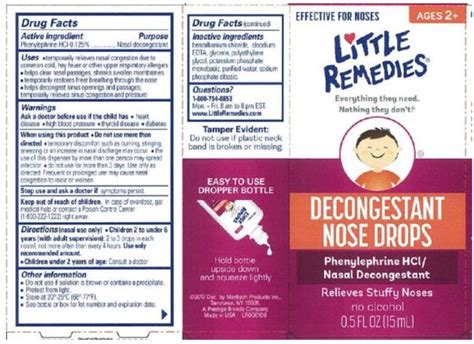 Little Remedies Decongestant Nasal Drops Phenylephrine Hydrochloride