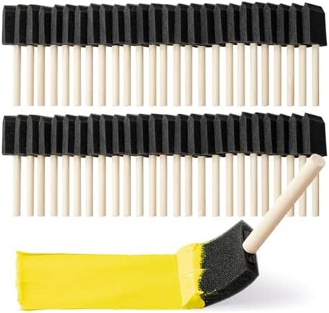 Amazon 40 Pcs Foam Brush 1 Foam Paint Brushes Wood Handle Sponge