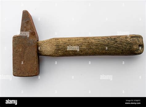 Vintage Club Hammer Isolated On White Backgroud Stock Photo Alamy