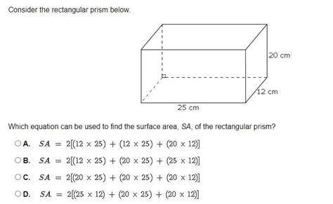 📈consider The Rectangular Prism Below Which Equation Can Be Used To