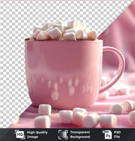 Premium PSD Transparent Background With Isolated Mug With Hot Cocoa And Marshmallows Png Clipart