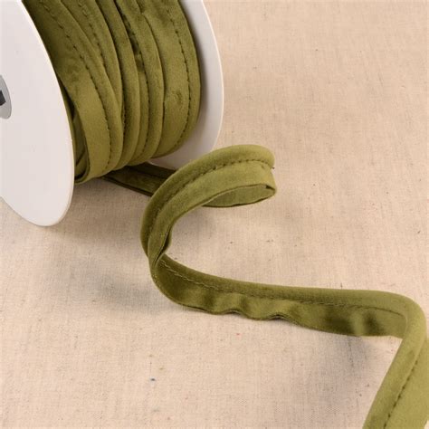 Trim Piping Flanged Velvet High Density 15m X 5mm Olive