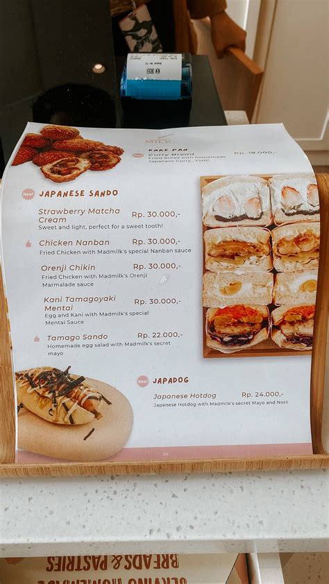 Menu At Mad Milk Japanese Bakery North Jakarta