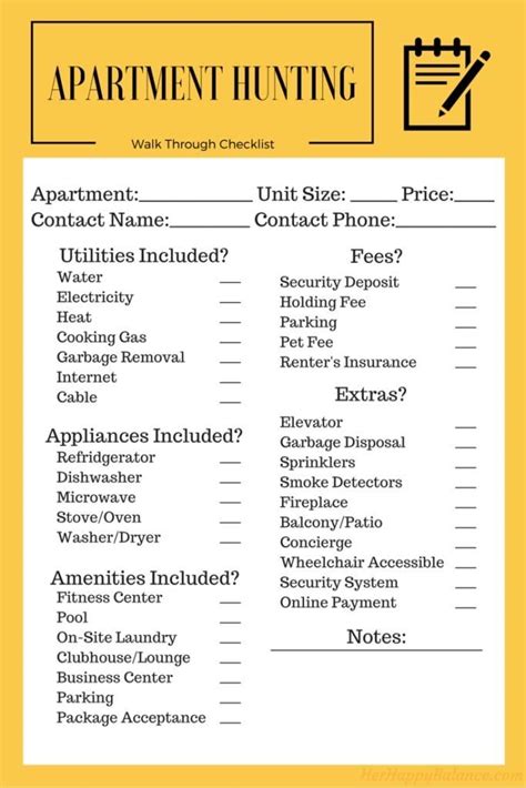 Ultimate Apartment Hunting Checklist