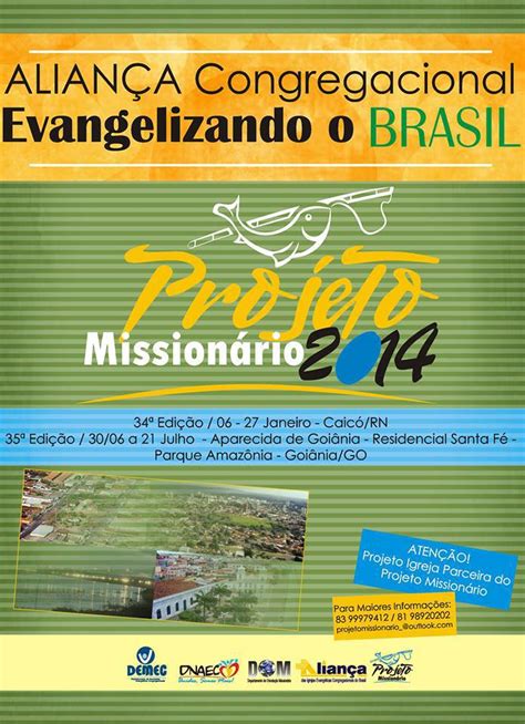 BLOG DO PASTOR GILSON SOARES Projeto Missionário 2014 Aliança