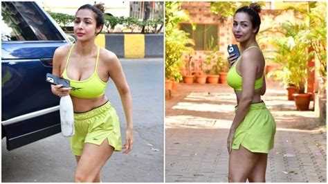 Malaika Arora Brings Neon Magic To Workout Day In Sports Bra And Shorts