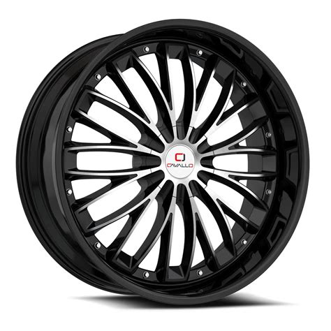 CLV-420855120+35BM: 20x8.5 5x120 35 Offset Cavallo CLV-4 GLOSS BLACK ...