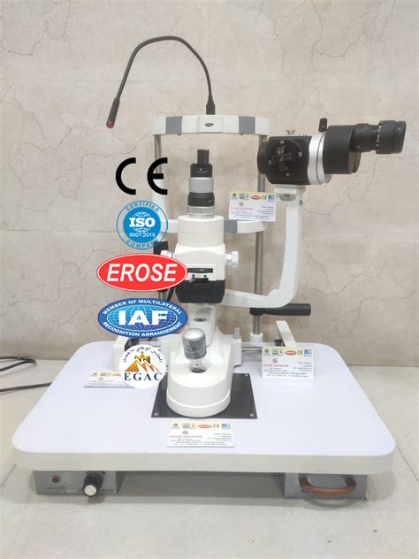 Slit Lamp Zeiss Type Three Step Magnification With Wooden Base Glass