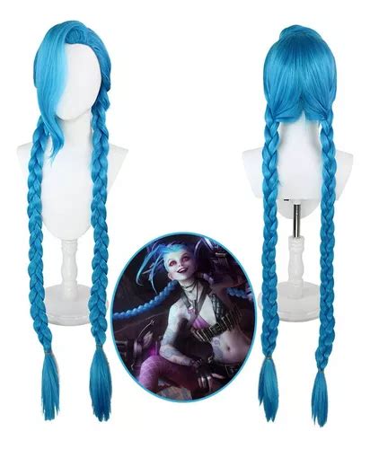 Peluca Con Trenzas Largas Azules De La Marca I Jinx 120 Cm Cuotas