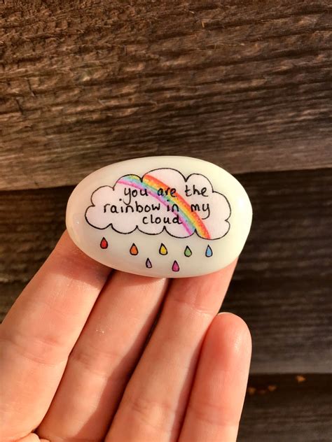 Personalised Good Luck Rainbow Keepsake Stone T Etsy