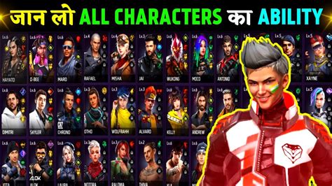 Free Fire All Characters Ability Part