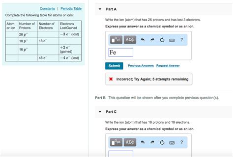 Solved Constants Periodic Table Part A Complete The Chegg