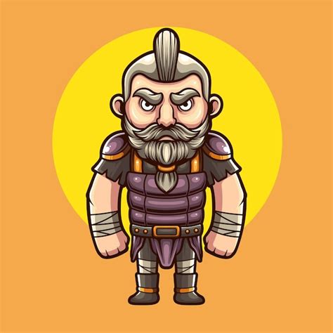 Ilustración vectorial de la mascota vikinga Vector Premium