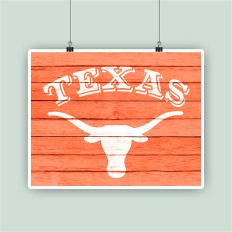 Texas state art Longhorn symbol Texas State print Longhorn