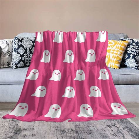 EQWLJWE Halloween Throw Blankets Funny Ghost Cute Halloween Spooky